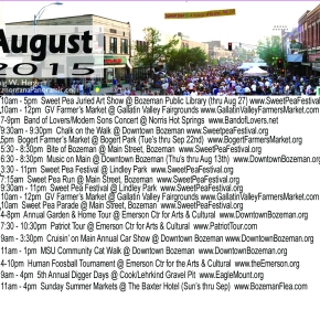 Bozeman Area August Calendar of Events